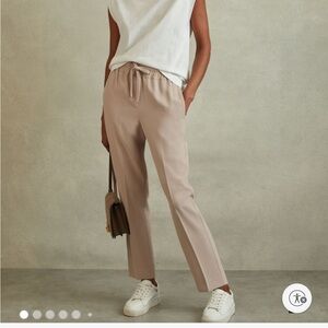 Reiss Hailey tapered Taupe Elastic Waist Pants